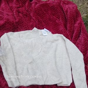 Beige crop top sweater